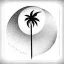 a phoenix and a palm tree tattoo design idea