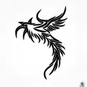 a phoenix and a palm tree tattoo design idea