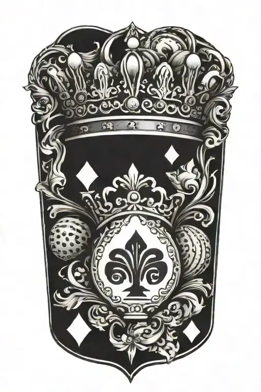 poker cards with a crown desgins  tattoo design idea