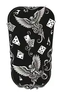 poker cards  floating musical notes angel wings  tattoo design idea