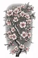 pink cherry tree  tattoo design idea