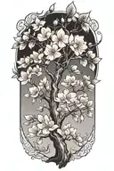 pink cherry tree  tattoo design idea