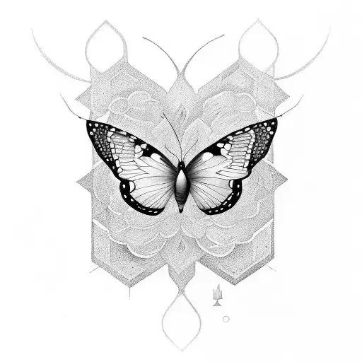 Mariposa con el nombre "Cora" en un ala tattoo design idea