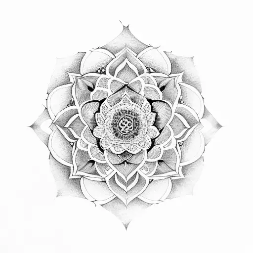 lotus mandala flower of life tattoo design idea