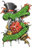 Gambling your life tattoo design idea