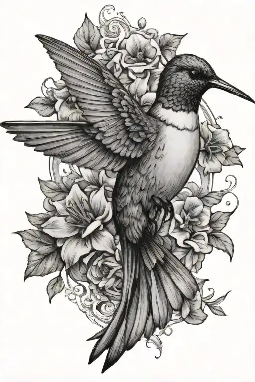 Humming Bird tattoo design idea