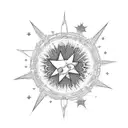 A celestial scene of bleeding stars illuminating scars tattoo design idea