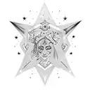 A celestial scene of bleeding stars illuminating scars tattoo design idea