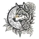 declare supreme miracle wolf compass tattoo design idea