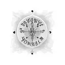 rosary with cursive names of family tattoo design idea