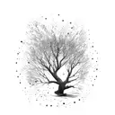 A tree branch surrounded by shattered glass  tattoo design idea