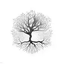 A tree branch surrounded by shattered glass  tattoo design idea