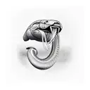 anaconda going from the shoulder to the hand tattoo design idea