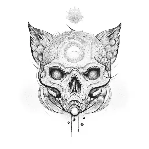 Cuervo con sol rojo detras tattoo design idea