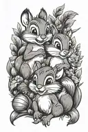 chip and Dale chipmunks  on a farm in Saskatchewan  tattoo design idea