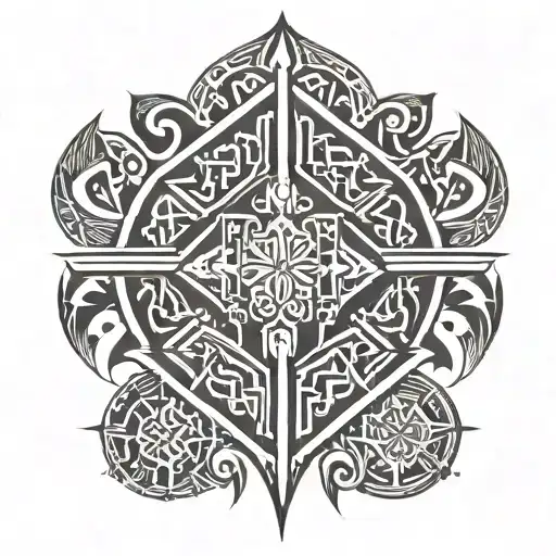 Polynesian tribal patterns inspired tattoo featuring tattoo design idea