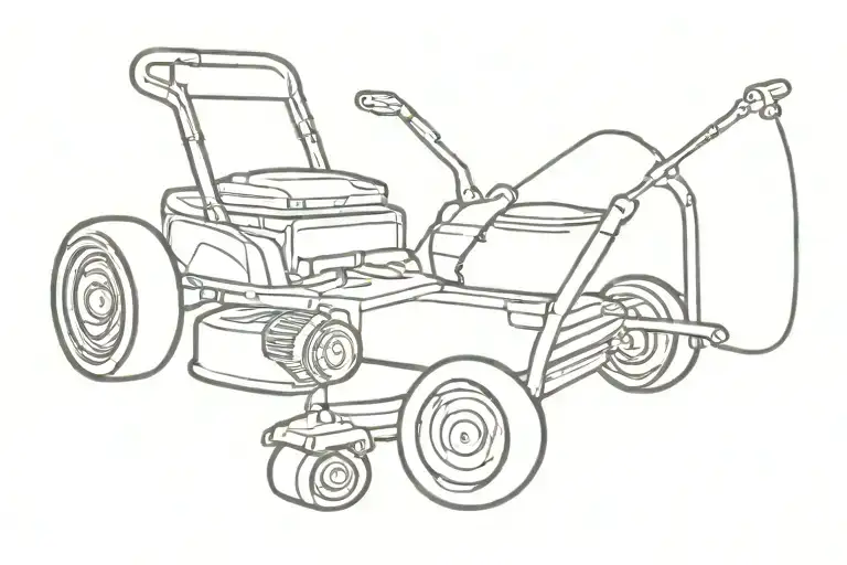 lawnmower in the dark tattoo design idea