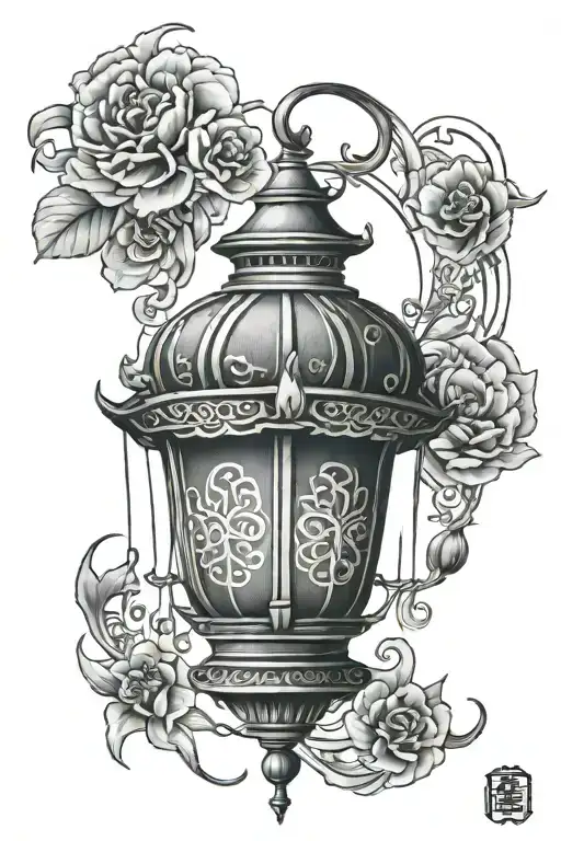 Vietnamese lantern, tattoo design idea