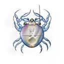 crab with a fish tattoo design idea