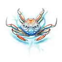crab with a fish tattoo design idea