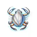 crab with a fish tattoo design idea