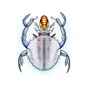 crab with a fish tattoo design idea