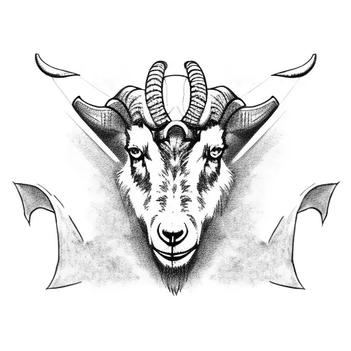 a rebel goat tattoo design idea