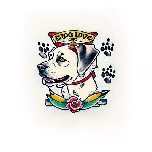 dog, pet, love tattoo design idea