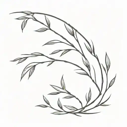 willow branch tattoo design idea