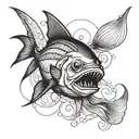 bluefish on lure at beach tattoo design idea