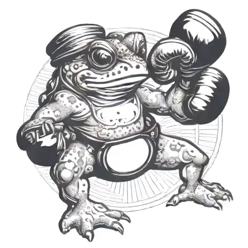 A toad in boxing gloves makes a punch tattoo design idea