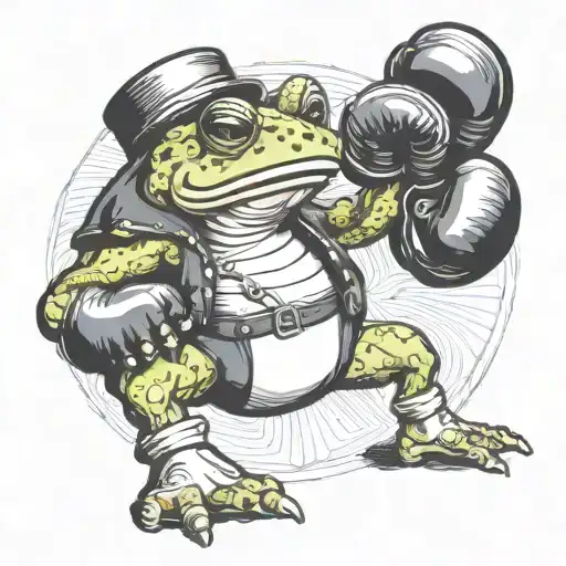 A toad in boxing gloves makes a punch tattoo design idea