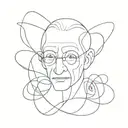 A minimalist line drawing in memory of grandpa tattoo design idea