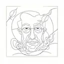 A minimalist line drawing in memory of grandpa tattoo design idea
