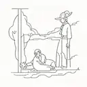 A minimalist line drawing in memory of grandpa tattoo design idea