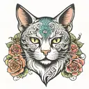 Cat Meow tattoo design idea