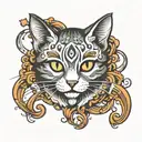 Cat Meow tattoo design idea