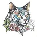 Cat Meow tattoo design idea