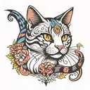 Cat Meow tattoo design idea