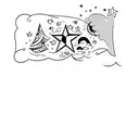 a star with clouds on it  tattoo design idea