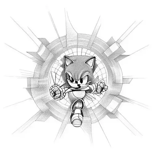 sonic shadow tattoo design idea