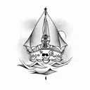 pirate ship tattoo design idea