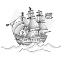 pirate ship tattoo design idea