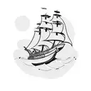 pirate ship tattoo design idea