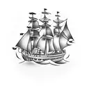 pirate ship tattoo design idea