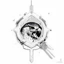 Hawk. Ak_47 tattoo design idea