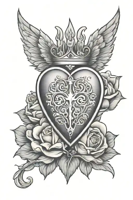 sacred heart tattoo design idea