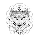 hindusim and flute and chakra and wolf and snake tattoo design idea