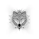 hindusim and flute and chakra and wolf and snake tattoo design idea