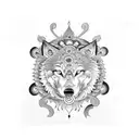 hindusim and flute and chakra and wolf and snake tattoo design idea